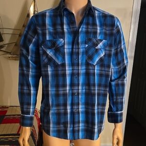 Blue Plaid Men's Shirt